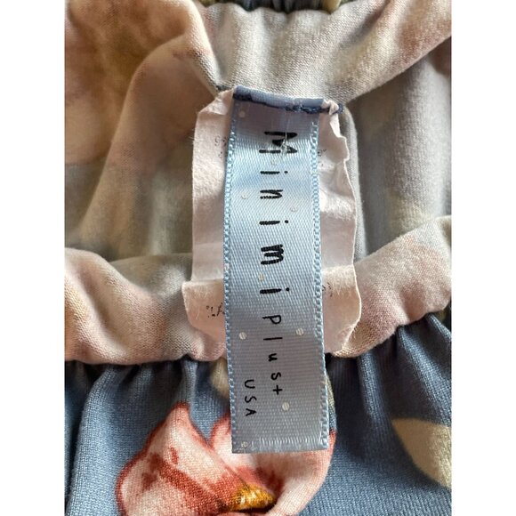 plus size ruffle neck off the shoulder USA made 2X floral print 1/2 sleeve top - Picture 6 of 7